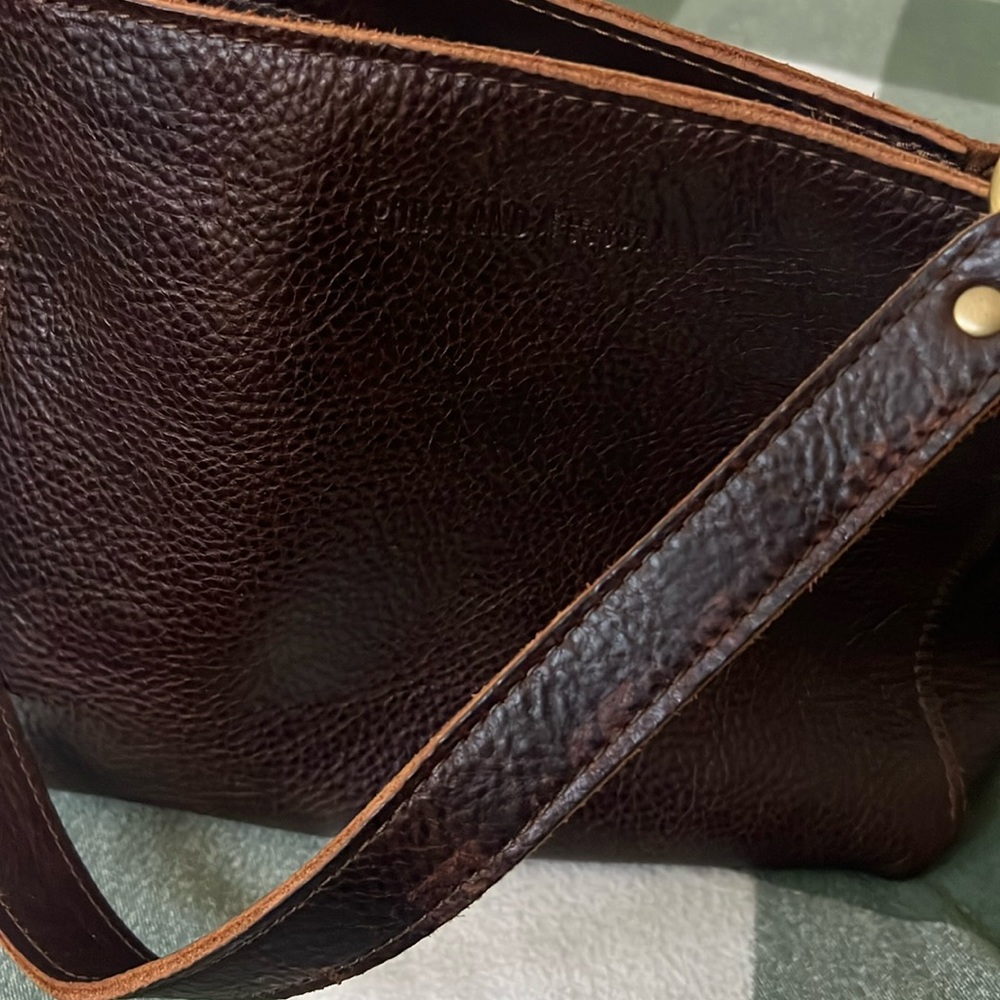 Pre-loved Portland leather Triangle handbag.